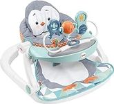 Fisher-Price Baby Portable Baby Chair Sit-Me-Up Floor Seat With Snack Tray And Removable -Toy Bar, Penguin Island