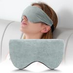 Sivio Weighted Eye Mask for Women & Men, Heatable and Freezeable Weighted Eye Pillow with Silica Beads & Adjustable Strap, Soft Breathable Cotton Eye Cover for Sleeping