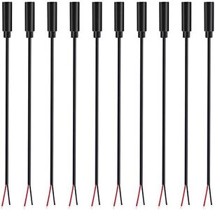 Fancasee (10 Pack) 3.5mm Female Jack to Bare Wire Open End TS 2 Pole Mono 1/8" 3.5mm Jack Plug Connector Audio Cable Repair