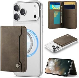 Vinich for MagSafe Wallet Magnetic RFID Blocking Card Holder Compatible with MagSafe Phones and Cases, Strong Magnet Minimalist Phone Wallet for iPhone 17/16/15/14/13/12/Pro/Max/Plus, Vintage Brown