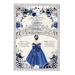 DreamBuilt 5x7.2 inch 50PCS Blank Silver Glitter Quinceanera Invitations Kit Laser Cut Hollow Crown Pocket Quinceanera Invitation Cards with Envelopes for Bridal Shower Quincenera Birthday Invite