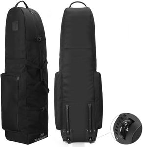 TurnWay Foldable Golf Travel Bag, Heavy Duty 900D Polyester Club Bag Waterproof Carry Bag Travel Case Cart Bag with Wheels, Soft-Sided Spacial Size for Golf GearTransportation (Black)