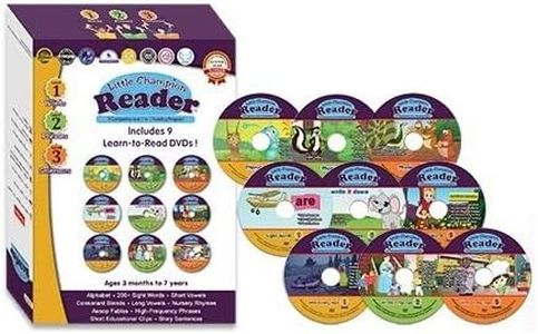 Early Learning Reading 9 DVD Set with 3 Levels - Teaches Alphabet, Sight Words, Phonics, Phrases, Story Sentences, and Nursery Rhymes with 35 Video Lessons - Baby, Toddler, Preschool, Kindergarten