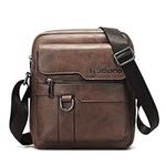 Leathario Men's Crossbody Shoulder Bag, Leather Messenger Bag, Side Sling Purse for Men Women, Daypacks for Business Travel