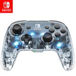 PDP Afterglow LED Wireless Deluxe Gaming Controller - Licensed by Nintendo for Switch and OLED - RGB Hue Color Lights - See through Gamepad Controller - Paddle Buttons