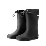 DREAM PAIRS Kids Rain Boots Boys Girls Lightweight Boots Waterproof Easy-on Outdoor Playing Rain Boot Unisex-Child,Size 7 Little Kid,Black,SDRB2401K