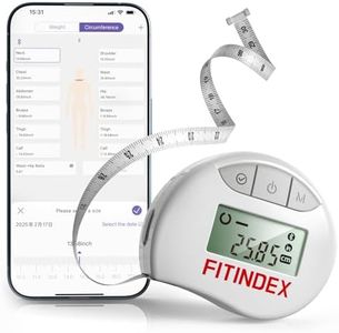 FITINDEX Smart Body Tape Measure, Accurate Tape Measurements for Weight Loss, 12 Body Parts Measurements for Waist, Hip, Bust, Arms, Muscle Gain, Sync with APP