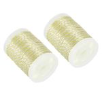 PATIKIL Archery Bow String Serving Thread 120 Yard/110M, 2 Pack 0.015" Dia Bowstring Thread for Tying Peep Sight Nock Compound Recurve Bow, Yellow White