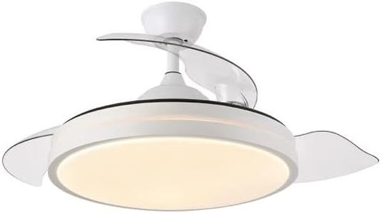 ABRILA TODOLAMPARA Ventilador de techo con luz LED motor DC ESCORPION Blanco Aspas Retráctiles 107D