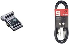Zoom P4 PodTrak - Podcasting Mixer and Interface & Stagg 3M / 10ft XLR to XLR Cable, 3-Pin Male to Female, Suitable for Microphone, PA System, Audio Mixer, Studio Monitors, Audio Recording