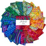 Kaffe Fassett Classics Plus Rainbow 5" Charm Pack for Free Spirit Fabrics 42 5" Fabric Squares