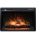 Oxhark Flame 26 Inches Electric Fireplace Inserts, 1500W Wall Recessed with Remote Control, Timer, 6 Brightness and 5 Speeds, Overheating Protection, Fireplace Heater for Indoor Use