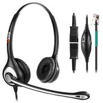 Wantek RJ9 Phone Headset with Noise Cancelling Mic + Quick Disconnect for Polycom VVX400 VVX410 VVX411 Mitel 5312 5320e Avaya 1120 1408 ShoreTel IP480 NEC Plantronics Landline Deskphones(602QS2)