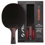 STIGA Flexure V2 Table Tennis Bat – 5-Star Blade, ITTF-Approved STAR5 Rubber, Ergonomic Grip – For Offensive Players, Black/Red