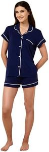Papinelle Women's Kate Modal Boxer PJ Set - TENCEL™ Modal by Lenzing™, Lightweight Breathable Sleepwear with Elastic Waist, Navy, Medium