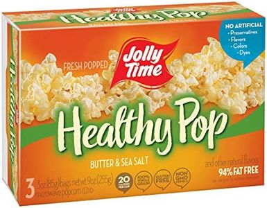 Jolly Time Healthy Pop Microwave Popcorn, Low Fat Gluten Free Non-GMO, 12 Pack 3 Count Boxes (Healthy Pop - Butter & Sea Salt)