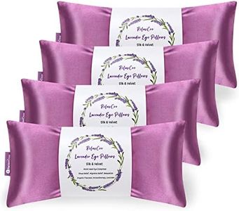 RelaxCoo Lavender Eye Pillow for Relaxation, Yoga, Sleeping, Weighted Eye Mask Heated for Headache, Sinus, Dry Eye Relief, Moist Heat Eyes Compress, Meditation Accessories with Aromatherapy, Pack of 4