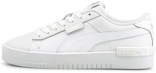 PUMA Kid's Jada Junior Sneaker, White/White/Silver, US 5