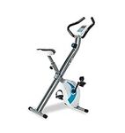 Exercise Bike insgym Foldable Fitness - Stationary Upright Workout Bike with Comfortable Seat Cushion and LED Display Heart Rate with 8-Level Adjustable easy assemble for Adult (Blue)