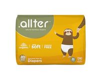 .allter Organic Bamboo Diapers– Medium Size (5-8 kgs) 28 Count (Pack of 1) | Rash Free, Super Dry, Quick Absorb, Taped Style, Ultra Soft Diapers | Feet |