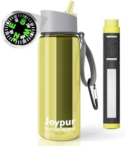 joypur Water Filter Bottle, BPA Free Water Purifier with 4-Stage Intergrated Filter Straw for Camping, Hiking, Travel Abroad, Emergency, Backpacking, Survival with Replaceable Filter