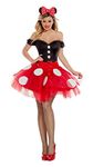 Party King Women's Coquette Mouse Costume, Red/Black, XL