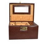 Stones Bridge Genuine Leather Jewellery Box. Jewellery Box, Vanity Box for Women (Brown)