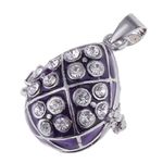 Spograde Waterdrop Enamel Locket Openable Cremation Keepsake Urn Pendant Purple