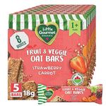 Baby Gourmet Organic Fruit & Grain Bar - Strawberry Carrot Oat - 12 Months+, No Artificial Flavours, Non-GMO, Gluten-Free, 5 x 18g - Pack of 8, Orange