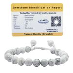 Crystal Heaven Certified Natural Healing Crystal Bracelet for Women Men - AAA Grade Original Healing Gemstone Adjustable Bracelet for Yoga Reiki Meditation Feng Shui (Howlite)