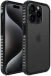 Incipio Grip Phone Case for iPhone 15 Pro - Apple iPhone Case with 14ft Drop Protection + Multi-Directional X-Grips to Prevent Slippage - 5G + MagSafe Compatible (Black/Clear)