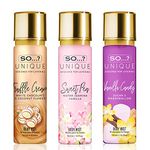 So…? Unique Womens Candy Kiss Bundle Truffle Cream, Sweet Pea, Vanilla Candy Body Mist Spray Mixed Fragrance Bundle 150ml (Pack of 3)