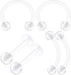 6PCS Bioplastic Clear Monroe Piercing Retainer 16 Gauge 3/8 10mm Ball Medusa Lobe Earrings Cartilage Jewelry 2500