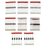 REES52 100pcs Diode Assorted Kit 8 Values DIY Electronic Components Diode Assortment Standard Recovery Power Rectifier 1N4148 1N4007 1N5819 1N5399 FR107 FR207 1N5408 1N5822