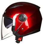 XRDSHY Motorbike Open Face Helmet, Electric Motorcycle Adult Helmets, Moped Scooter Half Helmet, ECE/DOT Certification, Retro Sun Visor Electric Mopeds Crash Helmet,D-XL