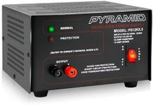 Pyramid Universal Compact Bench Power Supply - 10 Amp Linear Regulated Home Lab Benchtop AC-to-DC 12V Converter w/ 13.8 Volt DC 115V AC 250 Watt Input, Screw Type Terminals, Cooling Fan, LED