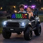Baybee POBO Battery Operated Jeep for Kids with Parental Control | Rechargeable Electric Ride on Toy Car with RGB Lights & Music | Baby Electric Battery Car for Kids 3 to 8 Years Boys & Girls (Grey)