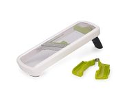 Joseph Joseph Multi-Grip Kitchen Mandoline, Adjustable Fruit and Vegetable Slicer, 3-Slice & 2-Julienne thickness, with precision food grip, White