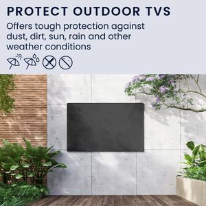kwmobile Outdoor TV Cover for 43" – Black Polyester Protective Sleeve