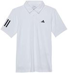 adidas Boys' Club Tennis 3-Stripes Polo Shirt, White (2023), Large