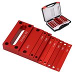 9PCS Setup Blocks Height Gauge Set, Precision Red Aluminum Alloy Setup Bars for Router and Table Saw Accessories Woodworking Set Up, Bars Include Laser Engraved Size Markings