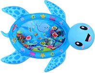 OANGO Baby Kids Water Play Mat Toys Turtle Inflatable Tummy Time Leakproof Water Play Mat, Fun Activity Play Center Indoor and Outdoor Water Play Mat for Baby, Assorted Colour