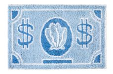 RoomTalks Coastal Beach Bathroom Rugs Non Slip Light Blue Turquoise Cute Bath Mat Washable, Cartoon Money Tufted Rug Boho Funky Aesthetic Cool 2x3 Small Throw Rugs for Bedroom Kitchen Living Room