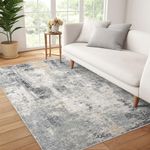 3x5 Washable Bedroom Rug Indoor Non-Slip, Deerly Modern Abstract Area Rug, 3x5 Washable Bathroom Carpet for Front Door Entrance Kitchen Laundry Room Bath Office, Grey/Gold