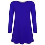 Loxdonz Girls Long Sleeve Skater Dress Swing Flared Casual Dress for 4-13 Years Kids (as8, Age, 9_Years, 10_Years, Regular, Royal Blue)