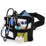 Cedilis Nurse Fanny Pack with Medical Gear Pockets, Tape and Stethoscopes Holder, Multi Compartment Nurse Organizer Pouches,Nursing Belt Bag for Nurse Tool and Supplies, Student and Nurse Use, black,
