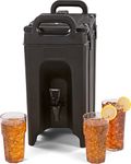 Carlisle FoodService Products Cateraide Plastic Round Beverage Dispenser with Spigot and Handles for Catering, Kitchens, and Restaurants, 2.5 Gallons, Black