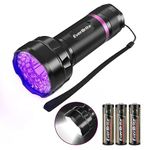 EverBrite 2 in 1 UV Light, Black Light & White Light Torches Battery Powered, LED 395nm Ultraviolet Flashlight Blacklight Torch Detector for Pet Urine Stains of Carpet/Floor