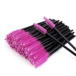 MSQ 50 Pack Mascara Wands Disposable Eyelash Mascara Eyebrow Brushes Applicator Makeup Cosmetic Brush for Eyelash Extensions Mascara Use (Rose)