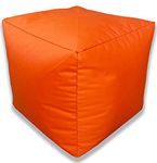 Beanbag Cube Footstool water resistant bean bag pouffe for indoors or Outdoors Garden Beanbags - Manufactured in UK (Orange)